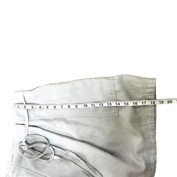 Aritzia Wilfred Vichy Mini Skirt Linen In Grey Color - Picture 10 of 10